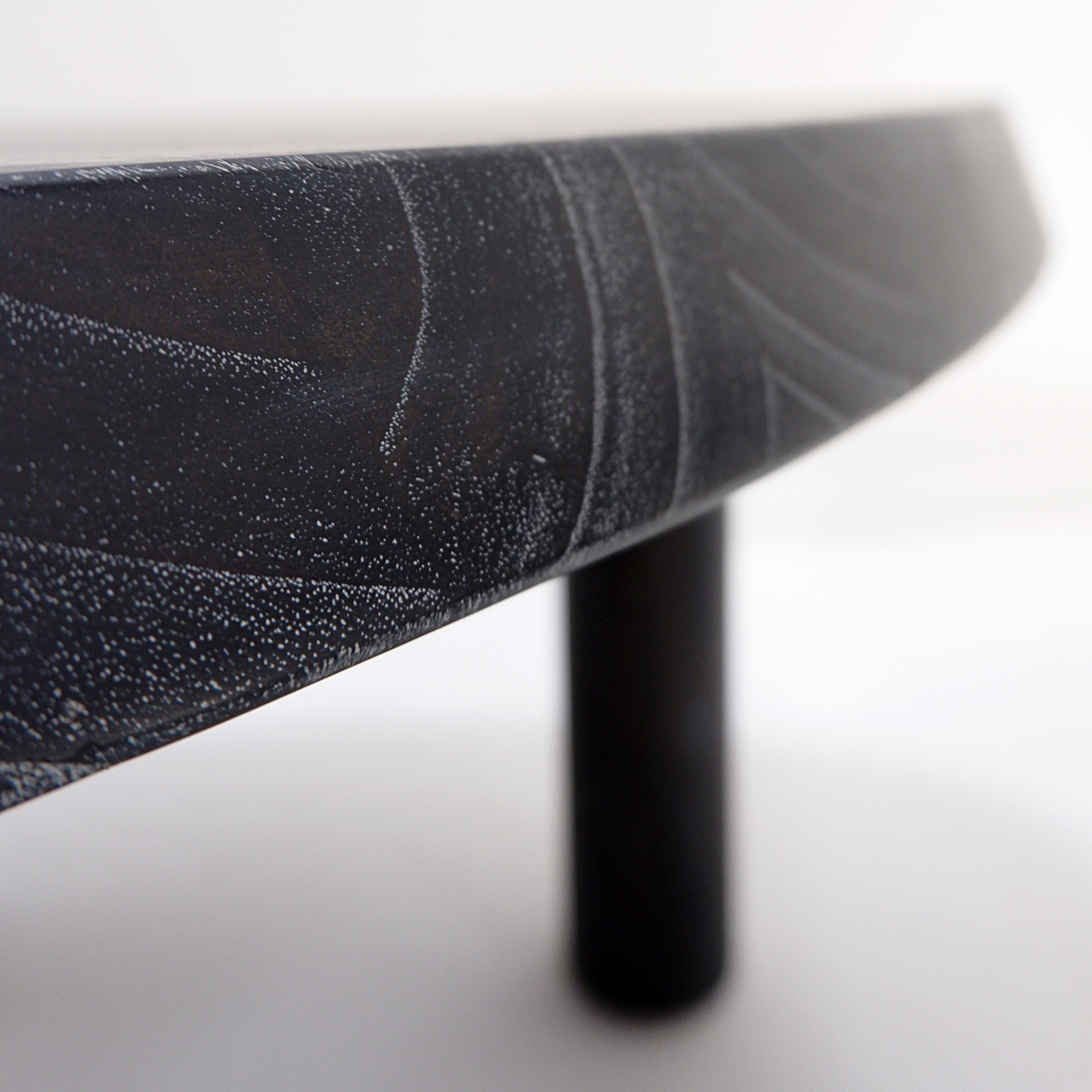 Pair of 3-legged side tables - in the style of Pierre Chapo