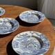 Lot de 5 assiettes anglaises bleues D23