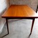 Vintage Scandinavian table 50s 60s in solid teak with extensions, stamped LB