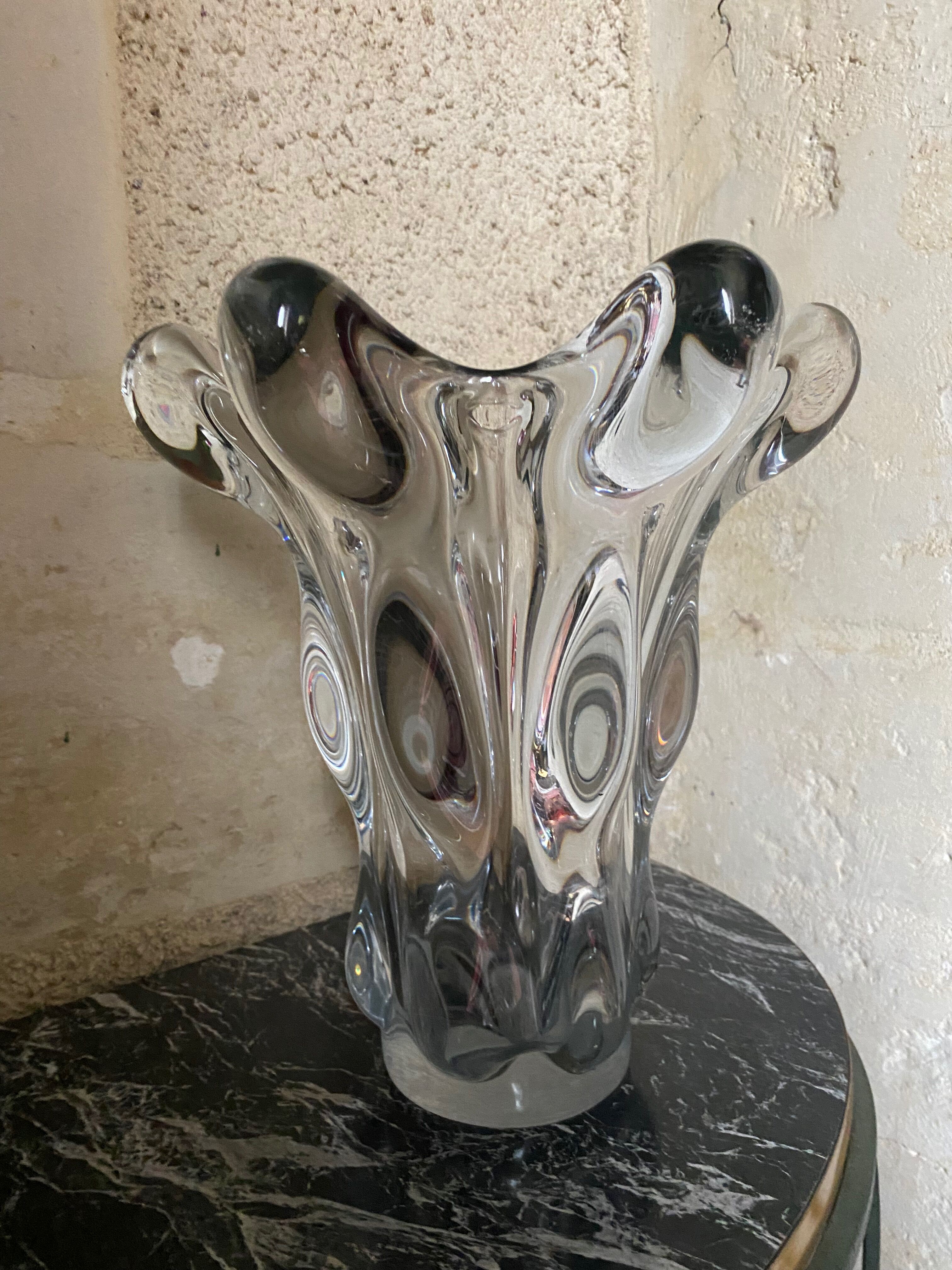 Giraffe vase in crystal from Vannes