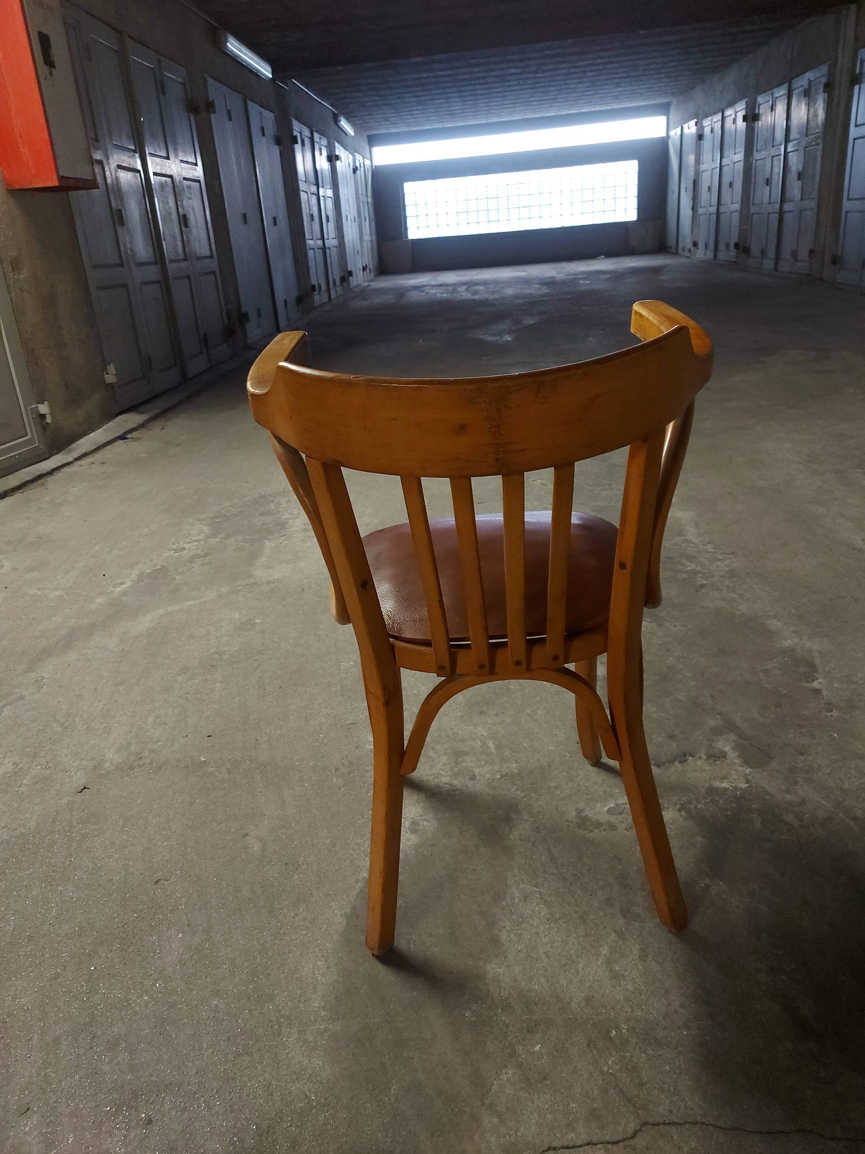Fauteuil vintage en bois Baumann