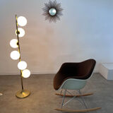 Old floor lamp in brass and opaline design from the 70s Max Bill lamp