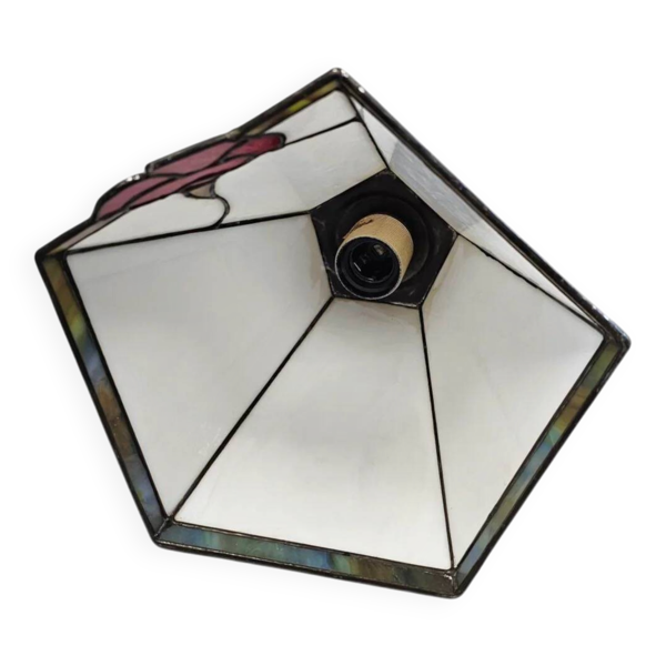 Lustre 3 lumières avec abat-jour en verre / Art Déco