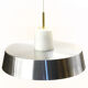 Opac glass and brushed aluminium pendant light. Sweden 1960s