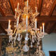 Liège lustre in blown glass, two levels of light arms, 18th century.