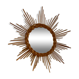 miroir en rotin