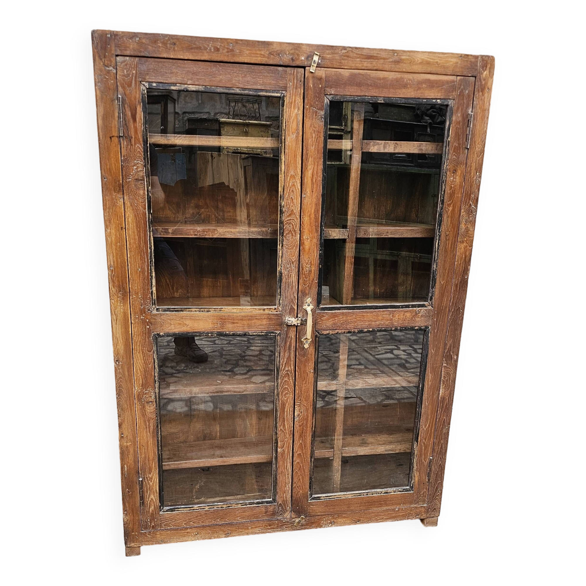 Old Burmese teak display case