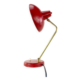 Bedside lamp red-orange saucer, mid-century