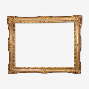 Large old frame with golden wood keys 91x72 foliage 78x59 cm Louis XV SB style