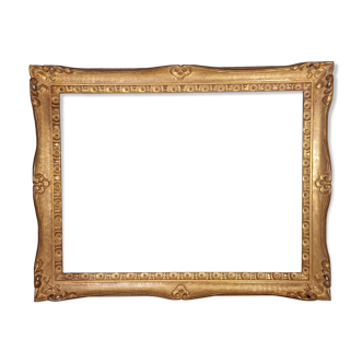 Large old frame with golden wood keys 91x72 foliage 78x59 cm Louis XV SB style