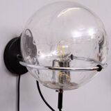 set Basket-Globe wall lamps with raindrop glass bowl by Raak, 1970s