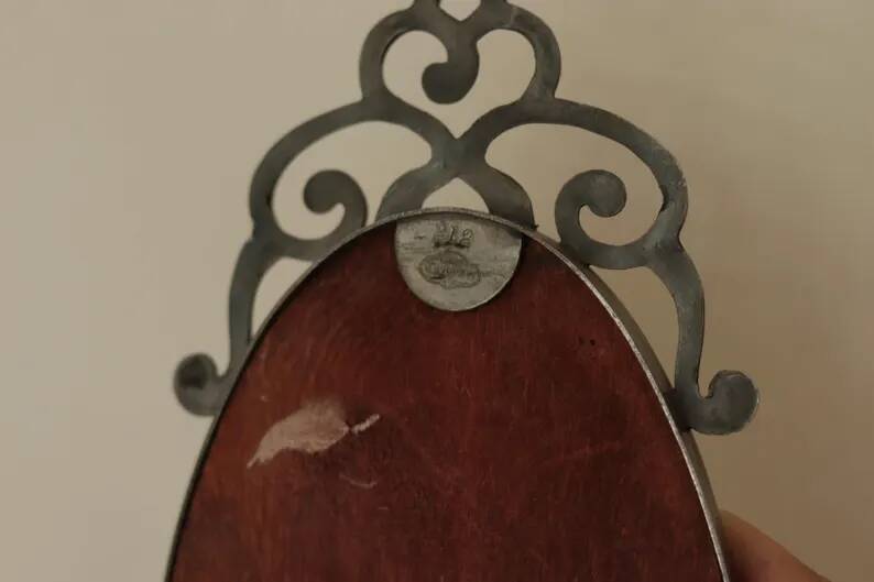Pair of Swedish Tin Wall Sconces, Mid-Century Style with Mirror by Svenskt - Tenn
