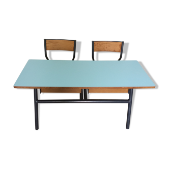 Sky blue formica desk