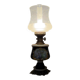 Limoges table lamp France porcelain brass glass vintage 20th century
