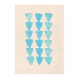 Collection of 4 blue abstract paintings on paper signed Eawy