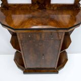 Buffet Art déco italien en noyer et bruyère avec miroir, début du XXe siècle