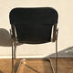 Set of 6 chairs in chrome metal and black leather - 1970