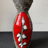 Fat lava vase San Marino Italy woman and floral pattern