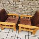 Paire de fauteuil cuir 1980