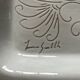 Trinket bowl white enamelled ceramic pocket with decorations of two rooster facing each other