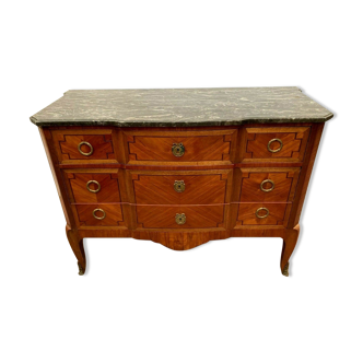 Commode de style Transition en placage de bois de rose et amarante XX siècle