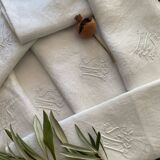 7 MS Monogram Damask Cotton Napkins