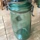 Lot de 3 bocaux et fiole en verre vintage