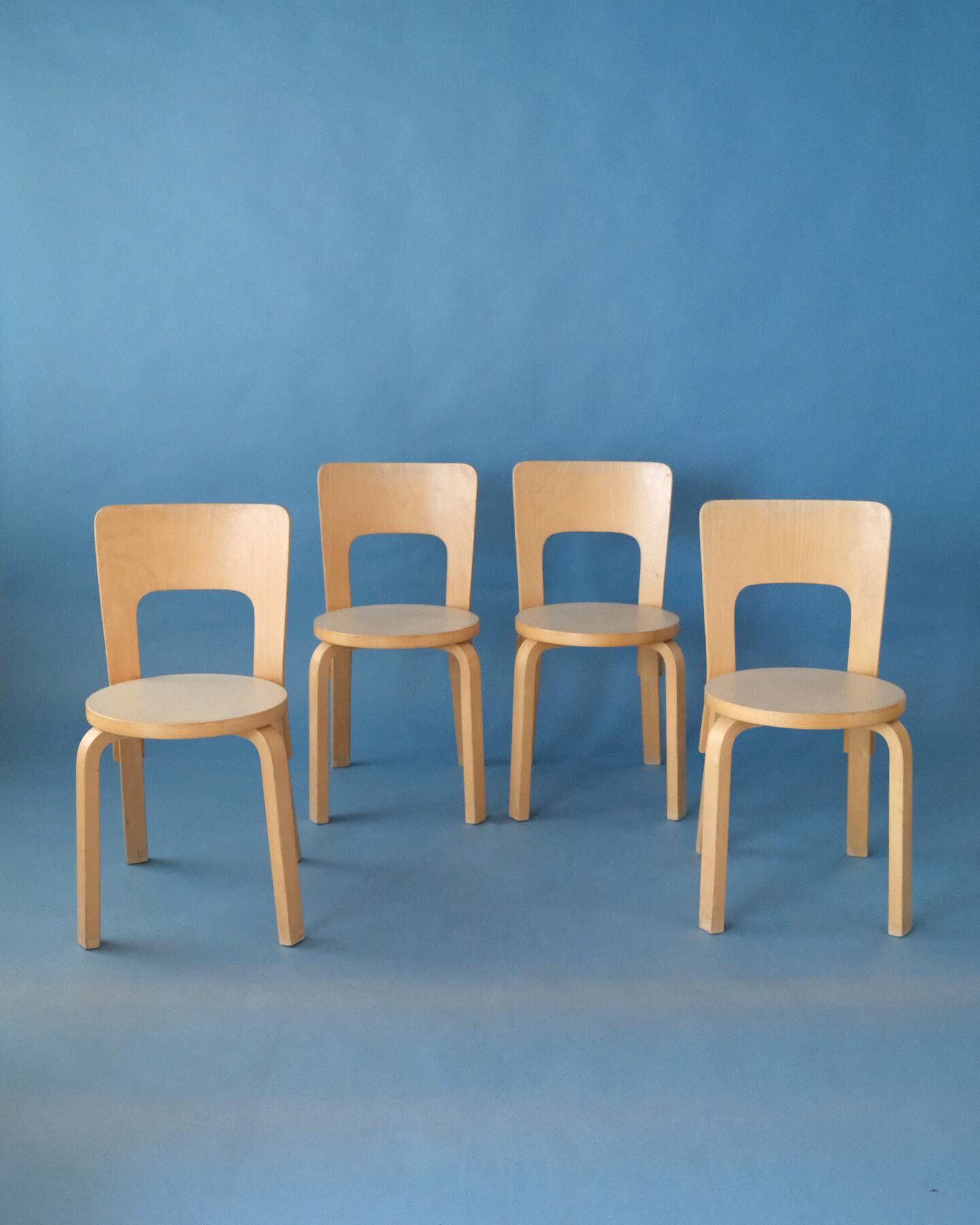 Set of 4 Chair 66, Alvar Aalto, Artek