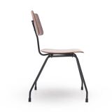 Curved plywood and metal chair, 1950s, set of 4