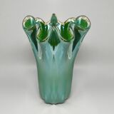 1970s Exquisite "Fazzoletto" Murano Glass Vase by Dogi. Made in Italy
