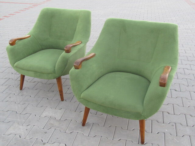 Paire de fauteuils années 50 design Rare
