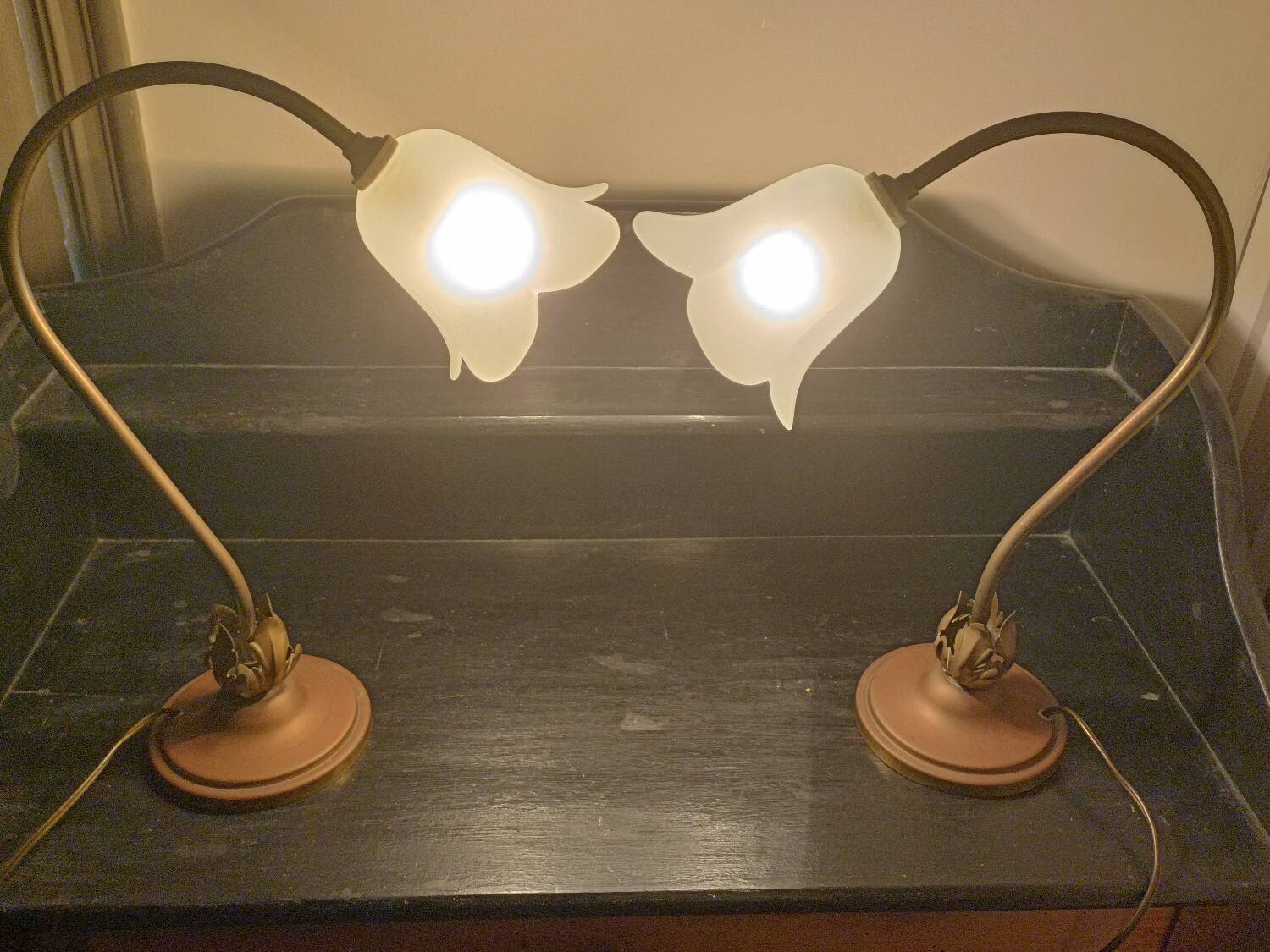 Pair of Art Nouveau style lamps