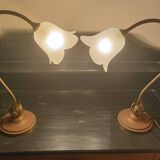 Pair of art nouveau style lamps