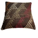 Vintage turkish kilim cushion cover , 55 x 55 cm
