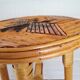 Tabouret en marqueterie de rotin 1960