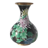 Asian art china xx - bronze vase with cloisonné enamels - height: 32 cms