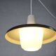Danish steel and opal glass pendant lamp