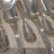 12 silver-plated metal ice cream scoops, Christofle silversmith, Chinon pattern