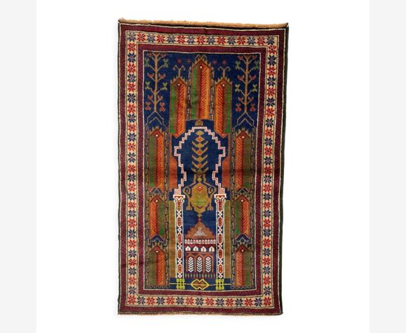 Tapis tribal afghan d'orient en laine fait main 148x84 cm