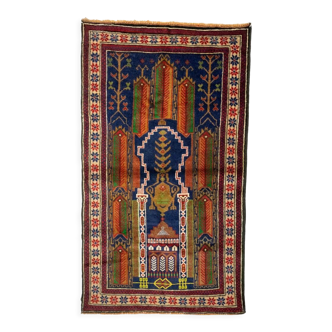 Afghan oriental tribal rug in handmade wool 148x84 cm