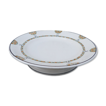 Art Deco Longwy compotier in ceramic tree motifs