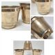 Three pot covers brass silver cover golden patina monogram early twentieth century