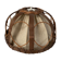 Suspension vintage en rotin et lin