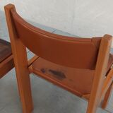 Elm and leather chairs, 80