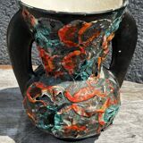Rocaille Amphora Vase - Fat Lava Origin Vallauris or West Germany H 28 cm