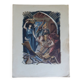 Nativity illustration the announcement made to Joseph