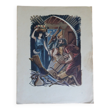 Nativity illustration the announcement made to Joseph