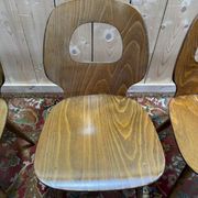 Set of 4 Baumann chairs model Eye in wood, 1950s design.