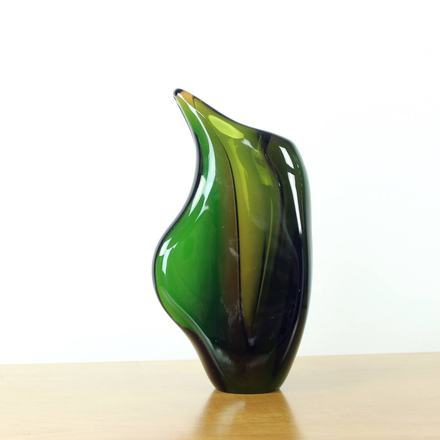 Sculptural Art Glass Vase By Mstišov Glassworks, Czechoslovakia, 1960s