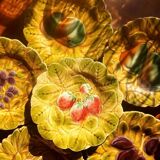Old fruit plates in slurry